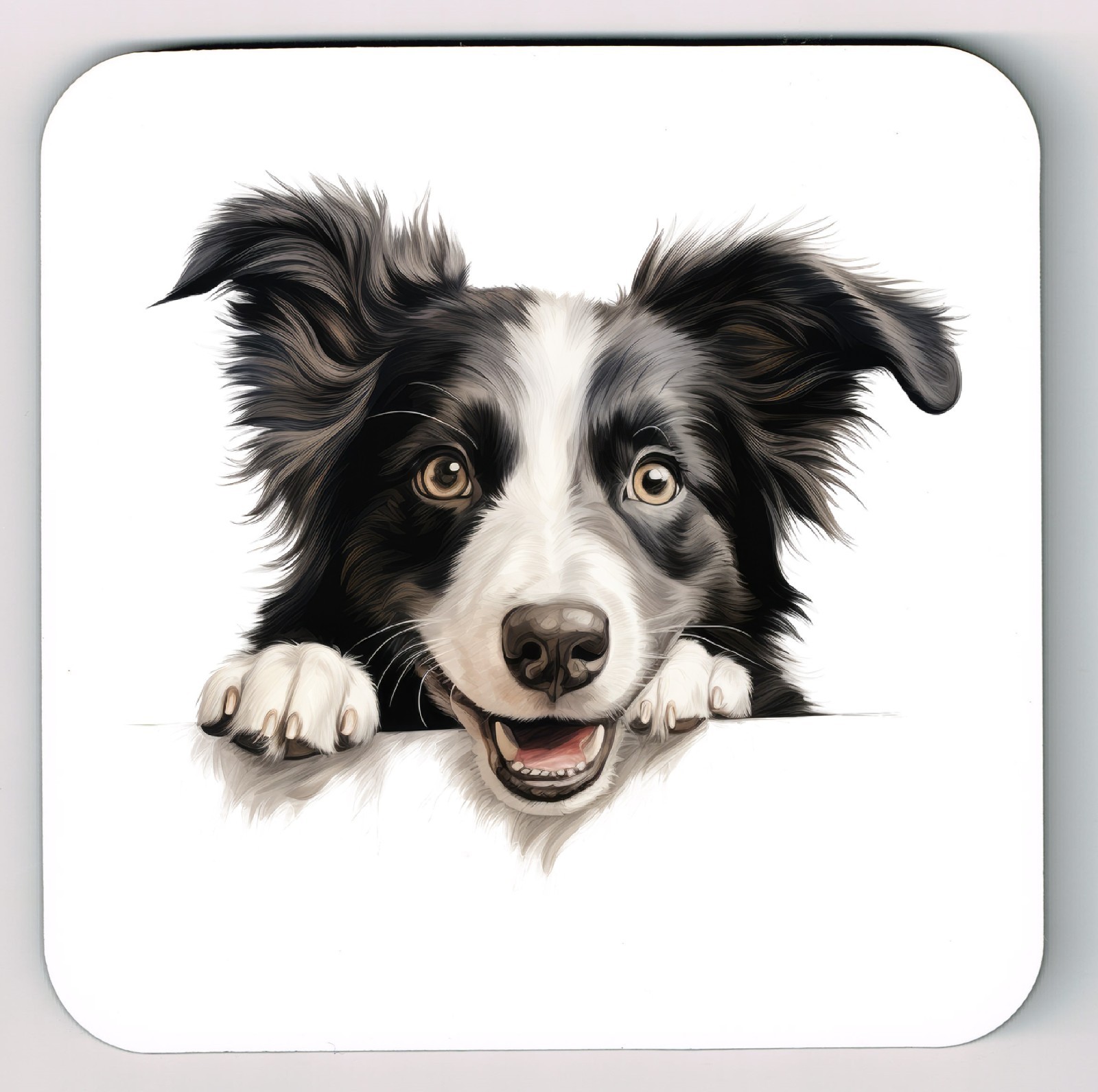 Peeking Peeping  Border Collie Image Coaster, Border Collie  Picture Coaster