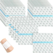 BBTO 50 Pieces Transparent Clear Adhesive Bandage Stretch Large 8 x 10 Inch 