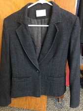Pendleton Womens Petite PXS Gray 100 Virgin Wool Jacket Blazer Winter USA