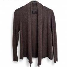 Alex Marie Open Front Cardigan 100 Cashmere Lily Size Small In Brown