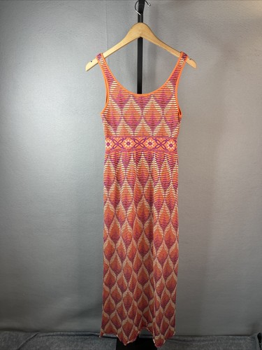 Cecilia Prado Anthropologie Dress Womens Medium Orange Multi Textured Sleeveless - Picture 2 of 9