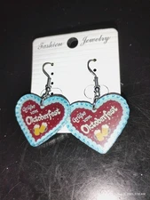 German, PAIR OF EARRINGS, Heart shape, GRUSSE VIM OKTOBERFEST.