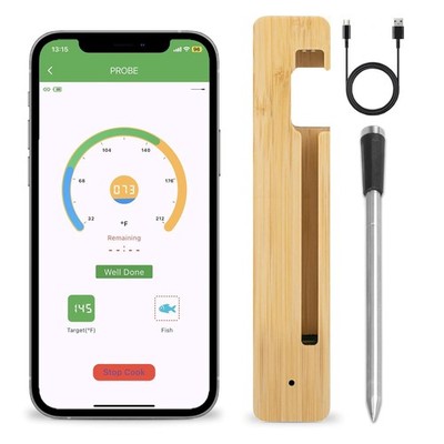 Smart BBQ Thermometer Bluetooth App Wasserdicht 100 Fuß + Reichweite Kabellose Fleischsonde