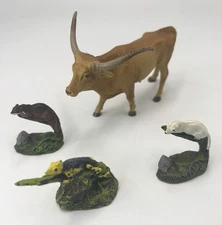 Vintage Hausser Elastolin Texas Longhorn + 3 other pieces see photos