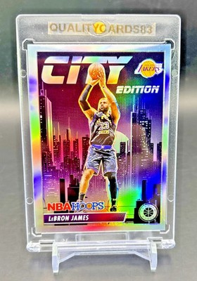 LEBRON JAMES RAINBOW REFRACTOR INSERT CARD WITH CASE LOS ANGELES LAKERS