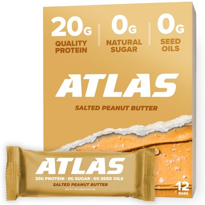 #ad Atlas Real Food Protein Bar – 20g Clean Protein 0g 12 Count Pack of 1 $55.62