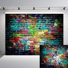 7x5ft Graffiti Photography Backdrops Colorful Brick Wall Photo Background
