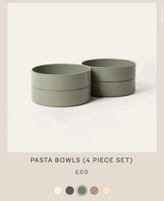 Far & Away Portuguese Dinnerware 4 Bowls Set  Olive Colour RRP £69