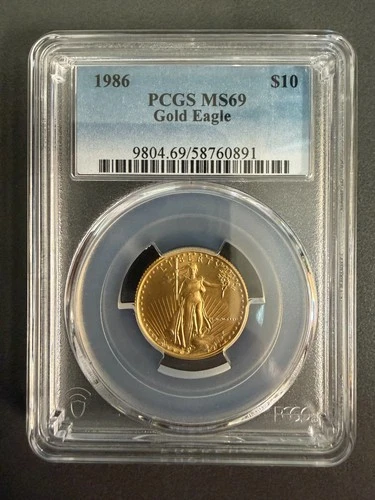 1986 American Gold Eagle $10 PCGS MS69 coin -0891