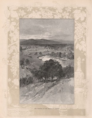 The Windings of the Murray at ALBURY. New South Wales. Australien 1888 Druck