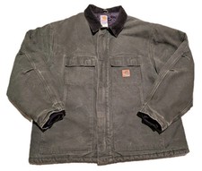 Carhartt Jacket Men s 2XL C26 MOS Moss Green Distressed Quilt Lined Coat Y2K