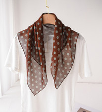 100 Mulberry Silk Scarf Square polka dot Print 65X65cm Shawl Neckerchief Wrap