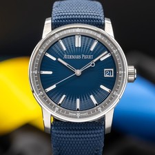 2025 Audemars Piguet Code 11.59 Blue Men's Watch 15210ST Full Set, New & Unworn 2