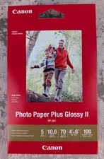Canon Plus Glossy II PP-301 Inkjet Print Photo Paper 100 Sheets 4"x6" Box Of 5