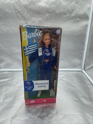 NRFB-2000 AUS SYDNEY OLYMPIC FAN BARBIE-GREECE FLAG-INT'L BLONDE Box Dmg