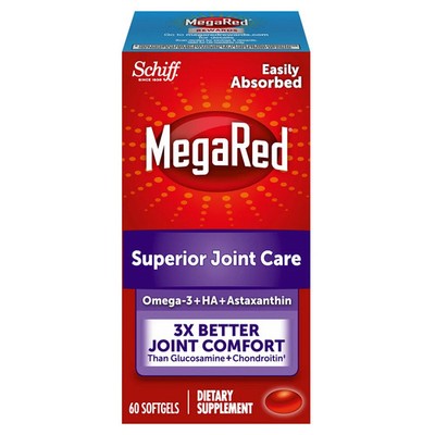 Schiff MegaRed Superior Joint Care, 60 Softgels Powerful Joint Comfort