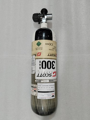 #ad SCOTT SAFETY BREATHING AIR OXYGEN TANK 300 BAR 4.7 LTR CARBON FIBER WITH VALVE $225.00