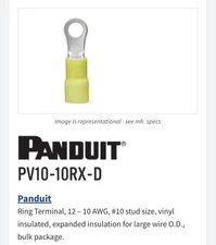 Panduit PV10-10RX-D Ring Terminal New Partial Box Of Over 250 Each