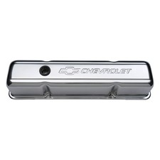 Proform For Engine Valve Covers Stamped Steel Tall Chrome W Bowtie Logo Fits Sb