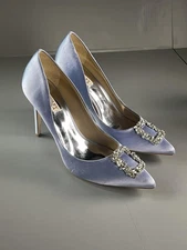 Badgley Mischka Womens Size 11 Cher Crystal Rhinestone Buckle Heels Pointed