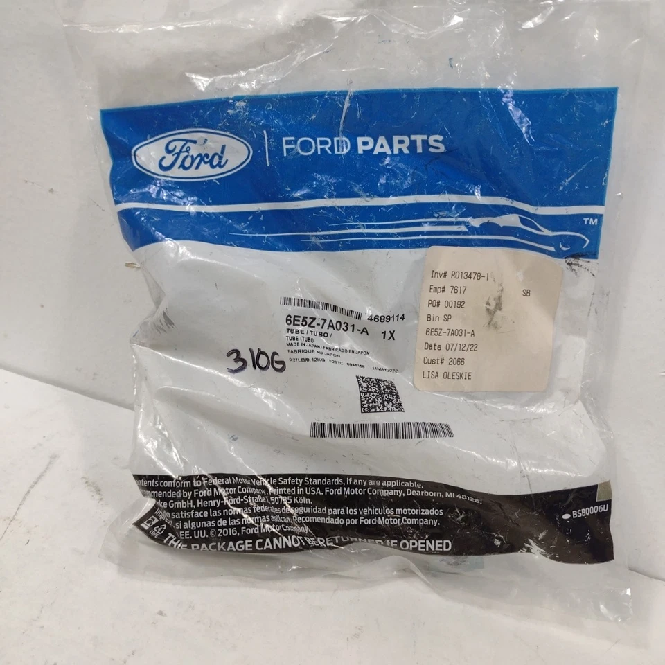 Genuine Ford OEM Oil Cooler Outlet Tube 6E5Z7A031A Foto 4 de 4