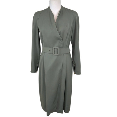 GIORGIO ARMANI Vintage Wool Blend Belted Surplice Wrap Dress Women's Size 12