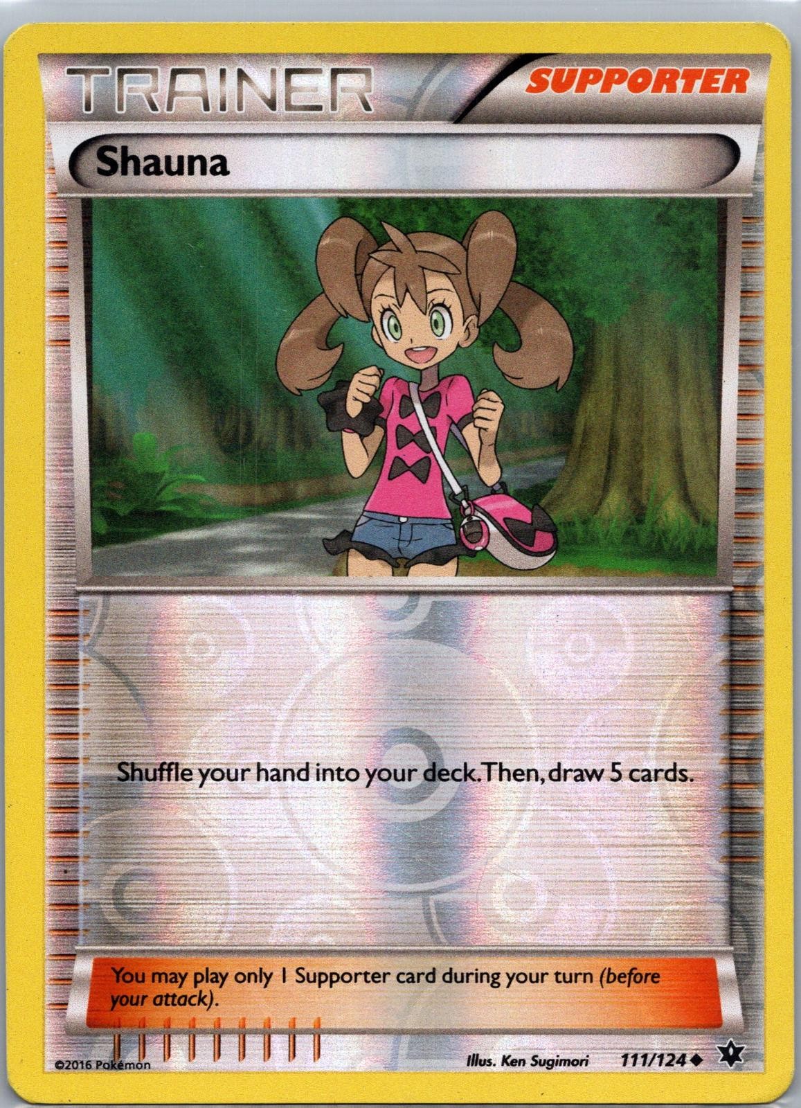 2016 Pokemon Fates Collide Shauna 111/124 Uncommon Reverse Holo Near Mint