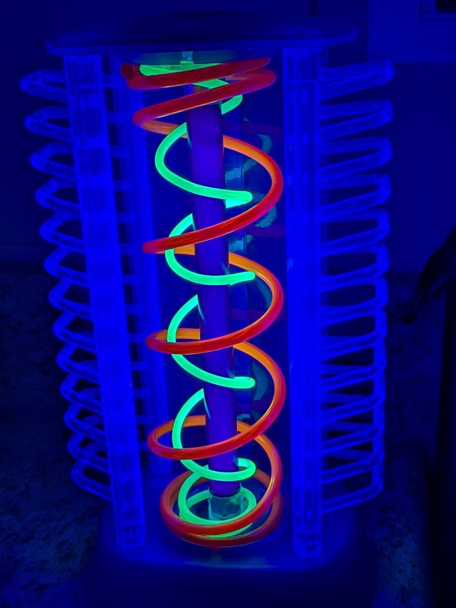 Vintage 90s Neon Blacklight CD Rack Lamp - Holds 24 CDS