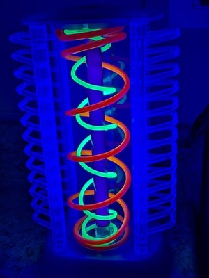 Vintage 90s Neon Blacklight CD Rack Lamp - Holds 24 CDS