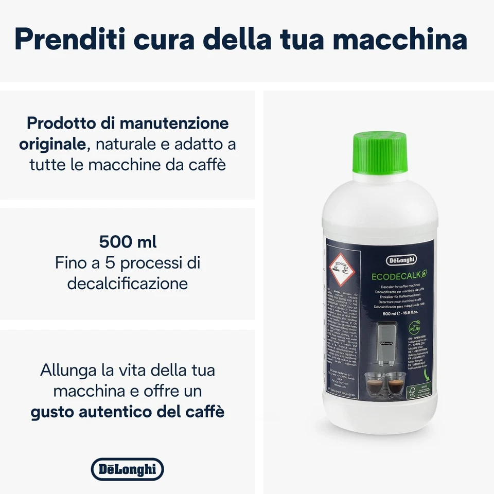 De Longhi EcoDecalk Decalcificante DLSC500 5 Dosi di Decalcificazione Accessorio - Immagine 2 di 4