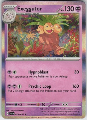 Holo Exeggutor 024/091 Rare Paldean Fates Near Mint