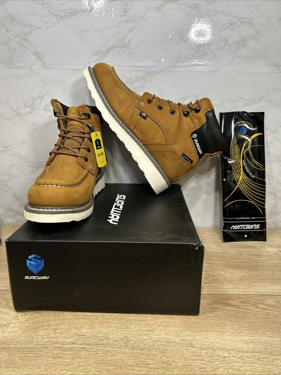 Sureway Men LT.CZ. Brown Leather Waterproof Men Work Boots 619-WP