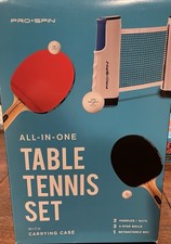 NEW - PRO SPIN All-in-One Ping Pong Paddles Set Table Tennis 3-Star Balls  Net