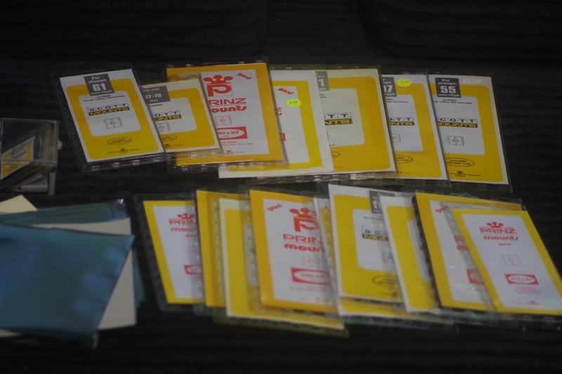Lot of New Prinz, Scott and Showgard black Stamp Mounts, misc. sizes