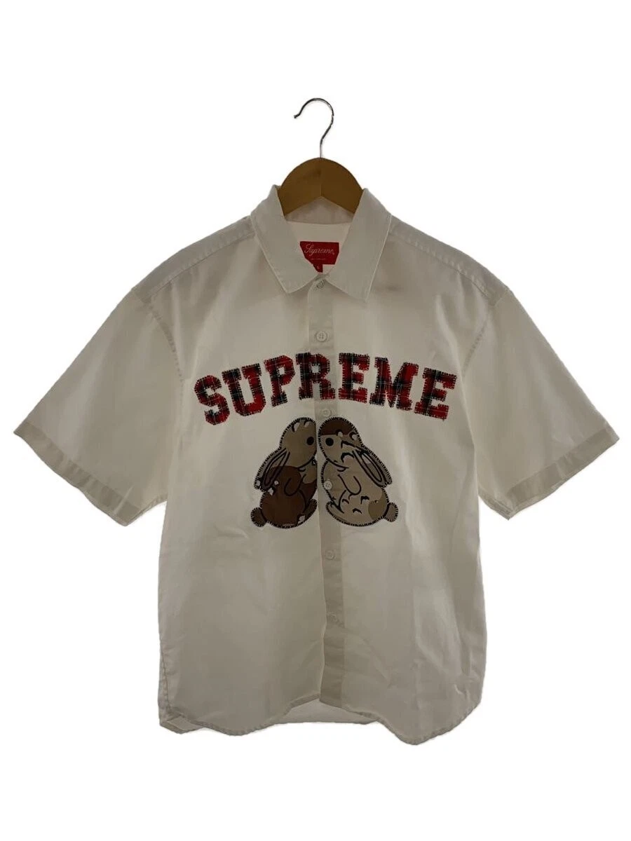 Chemise de travail Supreme 23Ss/Bunnies S/S/chemise à manches courtes/S/coton/blanc