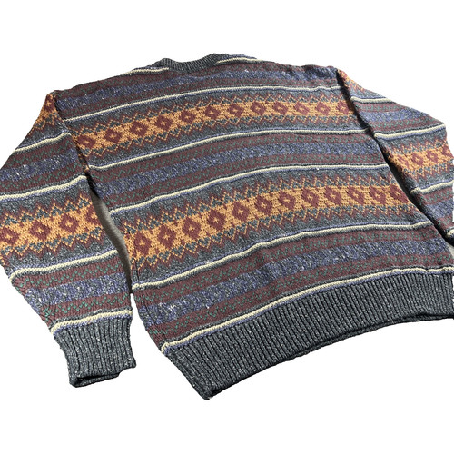 Gant, GANT Hand Framed Sweater XL 100% Cotton Fair Isle Crew Neck Multicolor Vintage
