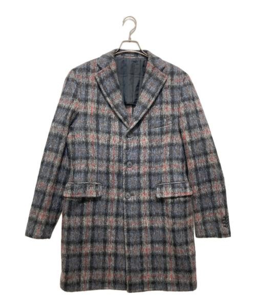 Wool Blend Check Pattern Single Chester Coat Men’… - image 1