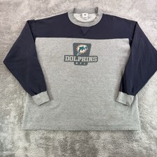 Vintage Miami Dolphins NFL Crewneck Sweatshirt Men's XL USA Made Y2K Colorblock
