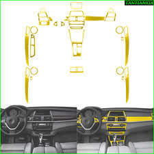 F�r BMW X5 X6 M E70 E71 2007-14 Gold Kohlefaser Innenraumverkleidung Trim Kit