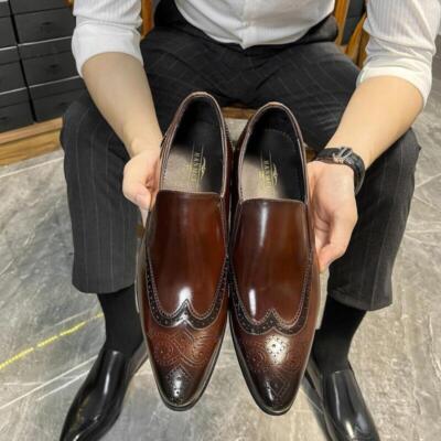 Leather shoes men\'s Korean version carved 8809 series belt mens korean version british leisure formal  main image 4