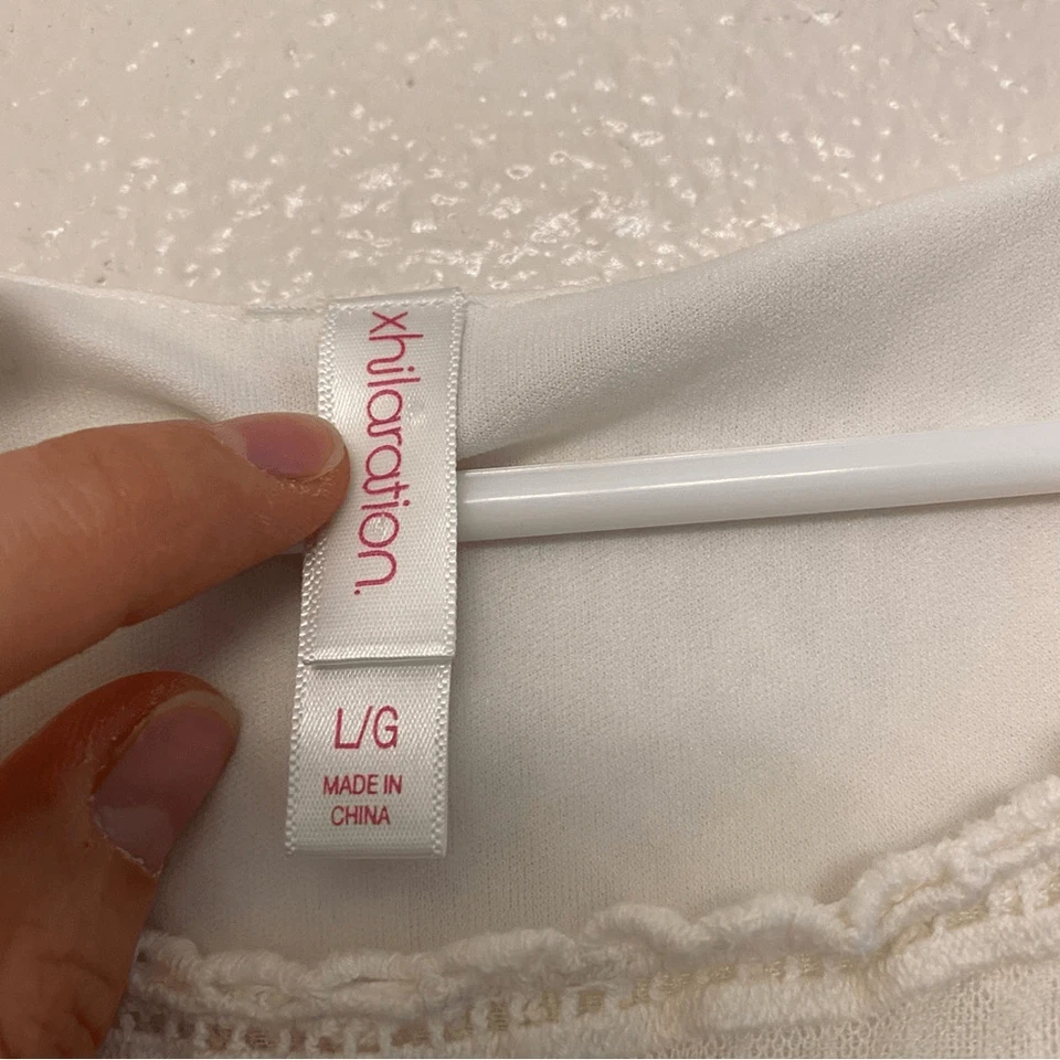 xhilaration Girl's ivory white boho Lace shift Dress  Large 10-12 - Image 3 of 4