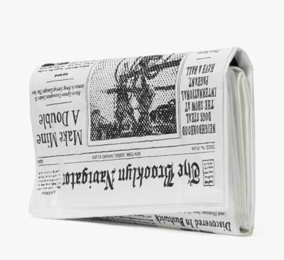 Kate Spade Litzy Ritzy Newspaper Clutch PXRUA129 Limited Edition