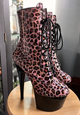 Pleaser Adore Flamingo 8  Heels, 4  Platform Fetish Boots Size 8