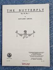 The Butterfly Op 43 No 1 by Edvard Grieg Art Publication Society 1941 