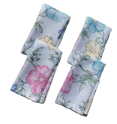 Celebrate Easter Together Floral Print Fabric Napkins Blue White Green Set of 4