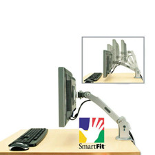 Kensington 60091 SmartFit Four-Position Desk Mount Arm for Monitor, Silver