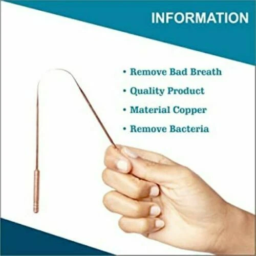 Limpiador de Lenguas de Cobre Raspador Ayurveda Eliminar Mal Aliento Atractivo Práctico Agarre Foto 3 de 4
