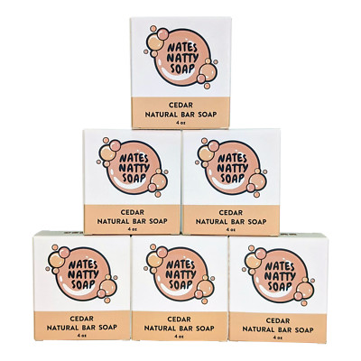 Natural Cedar Bar Soap, 4oz. (6-Pack) Nate s Natty