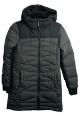 Lole Down Faith Full Zip Jacket S Gray Black Colorblock Women Hooded Winter Coat