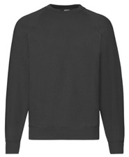 Image of Fruit of the Loom Classic Raglan Plain Sweatshirt Jumper Casual Workwear SS270